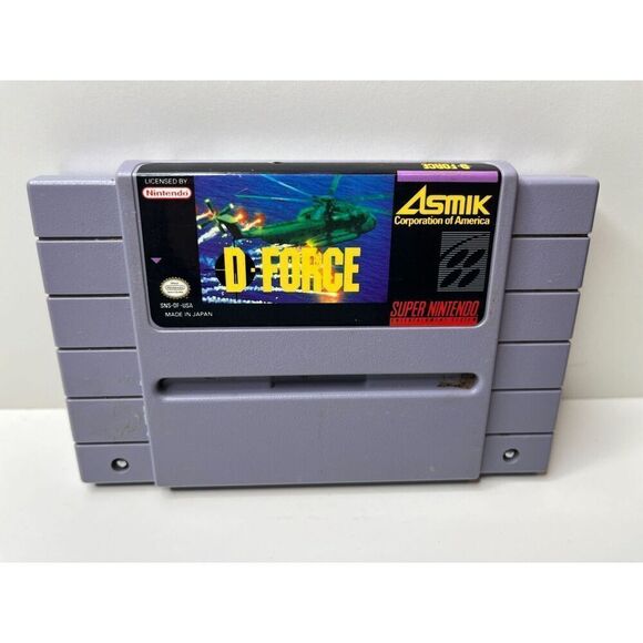 Super Nintendo Vintage 1991 D-Force Snes Game Cartridge Only, Tested & Working!! - Picture 1 of 7